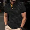 Moda Masculina Casual Transfronteriza Temu Estampado 3D Manga Corta Botones Polo Verano Nueva Fuente Fábrica Mayorista
