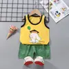 Ropa Infantil 2024 Verano Nuevo Traje Chaleco Infantil Algodón Puro Comercio Exterior Bebé Sin Mangas Shorts Estilo Coreano Ropa para Niños