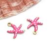 1 Pingente Pingente Aço Inoxidável Eletrogalvanizado a Vácuo Esmaltado Dupla Face Colorido Gota de Óleo Estrela do Mar Oceânica Acessórios de Joalheria DIY