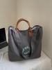 Bolsa de Lona para Mujer de Gran Capacidad 2025 Nueva Bolsa para Ropa de Trabajo para Clase de Estudiante Universitario Versátil Casual Simple Bandolera Tote