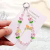 Colgante Corto Floral Fresco y Dulce con Cuentas para Teléfono, Cadena Antiperdida para Teléfono, Colgante para Bolso, Correa de Muñeca para Teléfono