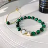 Pulseira de Pedra Olho de Tigre com Formato Especial Moda Feminina Estilo Coreano Personalidade Simples Design de 2 Peças Pulseira Ajustável Nova