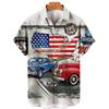 Camisa de Manga Curta Estilo Havaiano 3D Digital Print Natalina Verão 2023 Masculina Estilo Praia Tamanho Grande Casual
