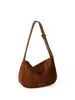 Bolso de Ante para la Axila Nuevo de Invierno 2025 para Mujer, Simple, Casual, Versátil, de Alta Gama, Bolso Bandolera Ligero