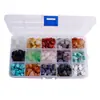 Pedras Naturais Grandes Trituradas 8-12mm Contas Soltas para DIY Montagem de Joias Acessórios Semi-Acabados Caixa com 15 Compartimentos