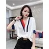 Blusa Europeia de Seda Sintética para Mulheres, Novo Modelo Verão 2026, Camiseta Branca de Manga Curta Estilo Francês Inspirada em Designers