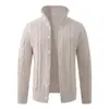 Otoño/Invierno 2026 Tallas Grandes Suelto Moda Solapa Suéter de Punto para Hombre Grueso Tejido Grueso Cardigan Sweater de Comercio Exterior
