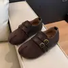 Sapatos Birkenstock Retrô Femininos 2026 Outono Novo Estilo Sapatos de Salto Interno Únicos Mary Janes Slip-ons Mocassins Casuais Preguiçosos