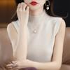 Suéter Pulóver de Alta Calidad Estilo Otoño 2022 para Mujer, Moda Elegante de Socialité, Cuello Medio Alto, Corte Ajustado