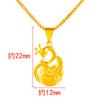 Pingente de cisne de ouro 24k de imitação de moda simples, temperamento transfronteiriço, imitação de ouro duro 3D, joias femininas de ouro areia do Vietnã