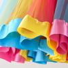 Ropa para niñas de estilo europeo y americano, nueva falda de verano colorida, falda tutú arcoíris para niñas, falda de malla estilo occidental