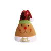CY decoração de festa de Natal transfronteiriça nova desenho animado chapéu de Natal escovado feriado de Natal criativo chapéu de Natal com estampagem a quente
