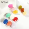 O Novo Estilo da Wjia é Fresco e Simples, com Presilhas de Cabelo Ovais em Cores Doces, Acessórios de Cabelo Elegantes e Compactos para Meninas, Presilhas para Franja e Presilhas Laterais