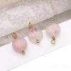 1 Acero Inoxidable Color Oro Real Conserva el Color Piedra Natural Jade Plano Colgante Accesorio para Pulsera Collar Joyería DIY