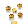 Base Dourada Satélite Quatro Garras Vidro de Cristal Costurado à Mão Strass Acessórios DIY para Roupas Materiais para Acessórios de Cabelo Strass Redondo
