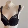 Conjunto de Lencería Pura Pasión Estilo Francés para Mujer, Busto Pequeño, Con Relleno, Sexy, Fino, Anticaída, Suave, Conjunto de Sujetador de Encaje con Aros