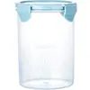 Tarro de plástico transparente sellado para cocina, caja para almacenar granos, redondo, para alimentos, leche en polvo, con tapa