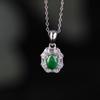 Yilu Plata S925 Plata Esterlina Jade Vintage Lujo Ligero Simple Colgante de Fideos de Huevo Moda Elegante Versátil Colgante de Plata