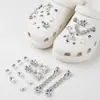 Charms para sapato Croc DIY corrente de pulseira de flor de pérola tridimensional flor de sapato estilo balé removível acessório de sapato decoração
