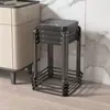 Taburete de Hierro Forjado Apilable para el Hogar Moderno Simple Cuadrado Taburete Simple para Tienda Sala de Estar Mesa de Comedor Taburete Taburete de Almacenamiento