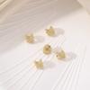 Cor de ouro 18K retenção de cor dupla face toro flor trombeta oca contas DIY pulseira colar contas joias acessórios