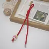 Llavero de Cuerda Tejida con Cuentas de Bloques de Color de Moda Nuevo Cordón Colgante Versátil para Bolso Mochila de Estudiante Adorno