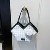 Bolsas de Viaje Europeas y Americanas para Mujer 2025 Nueva Moda Tendencia Otoño e Invierno Versátil Bolso de Hombro a Cuadros Tote de Gran Capacidad