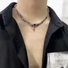 Collar transfronterizo europeo y americano para hombre de acero de titanio, no se decolora, estilo hip-hop, popular, de alta gama, versátil, simple, accesorio personalizado para mujer