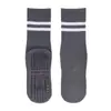 Calcetines de Yoga para Mujer, Antideslizantes con Puntos de Goma, de Media Pantorrilla para Interiores, Casual para Exteriores, Estilo Coreano, Calcetines Deportivos Doble Barra para Maternidad