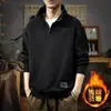 Nova coleção de primavera de 2026: camiseta masculina grossa preta de alta qualidade, blusa de manga comprida popular estilo americano, camisa masculina estilosa e sofisticada
