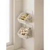 Caja de almacenamiento para cebolla, jengibre y ajo, estante de cocina para montar en la pared, cesta colgante para el hogar sin taladro, cesta de almacenamiento multi-compartimento para jengibre y ajo