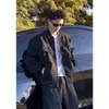 Chaqueta de Trabajo Corta Color Marrón Maillard para Hombre Primavera y Otoño Lavada Marca de Moda Traje de Béisbol Estilo Americano Chaqueta Harrington Vintage