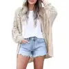 Cardigan de Verano Nuevo 2026 Europeo y Americano Amazon Suelto Color Sólido Tejido Calado Chaqueta Suéter de Comercio Exterior para Mujer