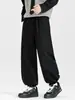 Pantalones de Chándal Retro Americanos para Hombre Otoño Negro Primavera/Otoño Japonés Pantalones de Hombre Sueltos Casuales Largos para Hombre
