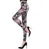 Novas Leggings Femininas de Seda de Leite Lixada Tamanho Grande Elásticas Estampadas Multicoloridas Calças Femininas com Cintura Elástica