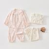 Ropa para Bebés y Niños Anyang Traje Dividido para Bebé Manga Larga Sin Huesos Ropa para Aire Acondicionado Pijamas Ajustados para Bebé Niña Estilo Verano Delgado