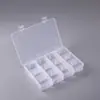 Caja de plástico transparente de PP de 12 compartimentos, piezas desmontables, caja de almacenamiento para clasificación de equipo de pesca, caja de accesorios, caja de embalaje para herramientas, papelería