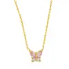 Accesorios de Collar de Mariposa Coloridos de Circonita Transfronterizos Europeos y Americanos para Mujeres Cadena de Clavícula de Lazo de Verano de Alta Gama que No se Desvanece