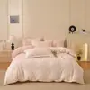 Conjunto de Quatro Peças de Leite Felpudo Espesso de Inverno com Escultura, Plush Dupla Face, Capa de Edredom de Coral Fleece, Roupa de Cama Venda por Atacado, Pode Dropshipping