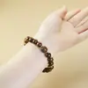 Pulseira de Jacarandá e Sândalo com Contas Originais de Bambu em Duplo Círculo, Simples e Versátil, Adequada para Homens e Mulheres, Pulseira de Joia para Casais