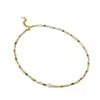 Collar de Cadena para Clavícula con Perlas de Agua Dulce Irregulares Estilo Barroco, con Cuentas Cilíndricas de Concha Retro Dopamina, Nicho Europeo y Americano
