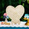 Artesanías de Madera Corazón Tallado de Madera Signo de Boda para Firmar Invitados Libro de Visitas Adornos para Decoración del Hogar Tallado Creativo