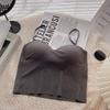 Sujetador sin espalda de seda de hielo con copas integradas fijas y almohadillas en el pecho, se puede usar como una camisola con tirantes ajustables, adecuado para chicas jóvenes