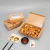 Caja de Empaque para Ensalada de Pollo Frito Celebrante Neto Desechable Empaque para Comida Ligera Caja de Comida de Papel Kraft Caja de Empaque para Llevar Personalización