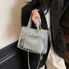 Bolsas Transparentes da Moda para Mulheres Primavera/Verão 2025 Nova Bolsa Transversal Versátil Bolsa de Mão Popular de Nicho Bolsa de Gelatina