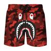 Novidade de verão BAPE cabeça de tubarão impressão digital 3D shorts para casal masculino e feminino marca de moda japonesa calças de praia