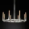 Lámpara Colgante Rectangular Rh Cannele Export Estilo Americano Minimalista Lujo Ligero Estilo Hong Kong Ins Comedor de Hotel Isla de Bar