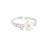 1097 K-Style Ins Nicho Design de Luxo Acessível Flor de Concha Natural Anel Aberto Prata de Lei S925 Anel Feminino