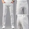 Pantalones casuales de alta gama italianos de color claro para hombre, colección primavera/otoño 2026, corte recto ajustado, elásticos, color liso, pantalones de vestir