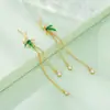 Nuevos Pendientes de Bambú Verde Estilo Chino Pendientes de Estilo Nacional para Mujer Sentido de Alta Gama 2024 Nuevo Explosivo Antiguo Cheongsam Hanfu